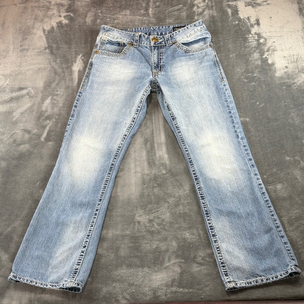 Rock 47 by Wrangler Mens Bootcut Jeans Light Wash Blue Denim 31x34‎ MRB47BD